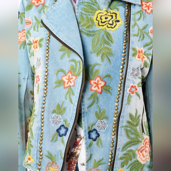 ARATTA Floral Embroidered Denim Jacket. The LUCINDA. MSRP $262 NWT - Picture 4 of 12